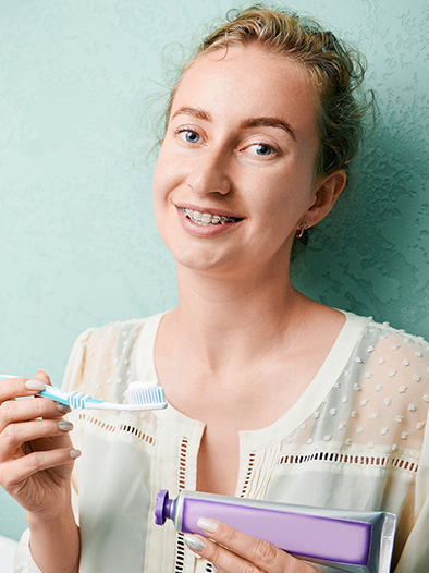 brushing and flossing